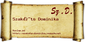 Szakáts Dominika névjegykártya